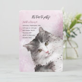 Uitnodigingen van de Kat Birthday Party (Staand voorkant)