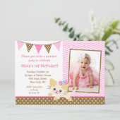 Uitnodigingen van de Kat Birthday Party (Staand voorkant)