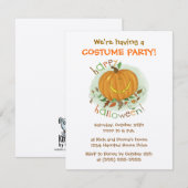 Uitnodigingen van de Kinder Cartoon Pumpkin Hallow (Voorkant / Achterkant)