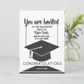 Uitnodigingen van de Klassieke Black & White Gradu (Staand voorkant)