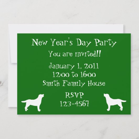 Uitnodigingen van de Labradors in het nieuwjaarsfe (Achterkant)