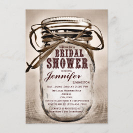 Uitnodigingen van de landelijke Mason Jar Bridal-s