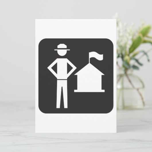 Uitnodigingen van de leider van de scout (Staand voorkant)