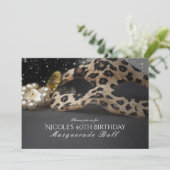 Uitnodigingen van de Leopard Masquerade Mask & Pea (Staand voorkant)