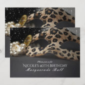 Uitnodigingen van de Leopard Masquerade Mask & Pea (Voorkant / Achterkant)