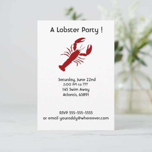 Uitnodigingen van de Lobster Party (Staand voorkant)