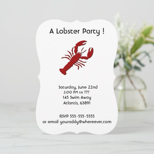 Uitnodigingen van de Lobster Party (Staand voorkant)