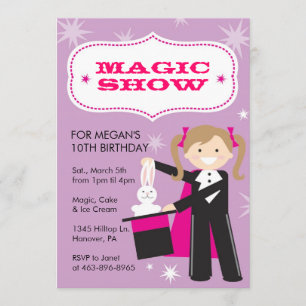 Uitnodigingen van de Magic Show Party