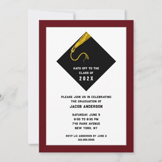 Uitnodigingen van de Maroon Graduation Party (Voorkant)