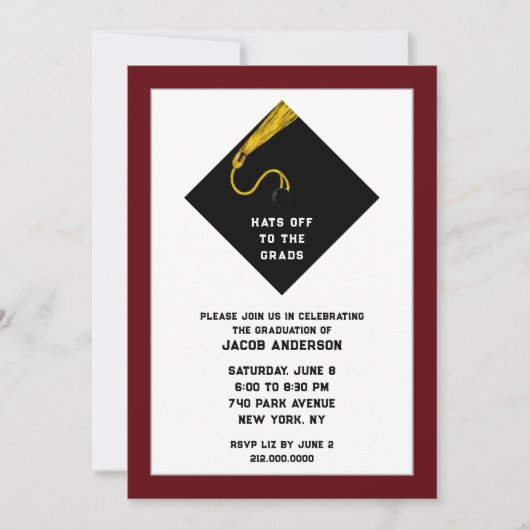 Uitnodigingen van de Maroon Graduation Party (Voorkant)