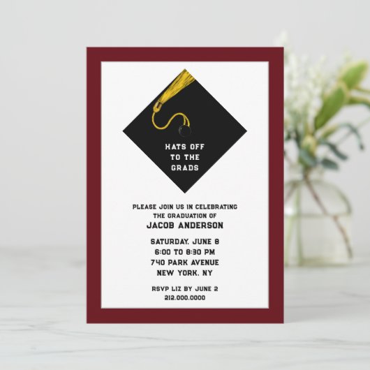 Uitnodigingen van de Maroon Graduation Party (Staand voorkant)