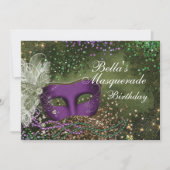 Uitnodigingen van de Masquerade Mardi Gras Party (Voorkant)
