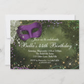 Uitnodigingen van de Masquerade Mardi Gras Party (Achterkant)