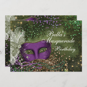 Uitnodigingen van de Masquerade Mardi Gras Party