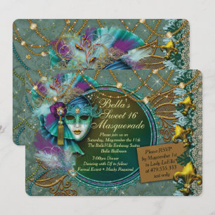 Uitnodigingen van de Masquerade Mardi Gras Party