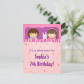 Uitnodigingen van de Meisjes Slumber Birthday (Staand voorkant)