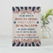 Uitnodigingen van de  Memorial Day Birthday Party (Staand voorkant)