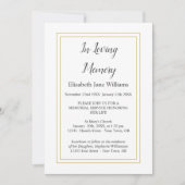 Uitnodigingen van de Memorial Service | Eenvoudige (Voorkant)