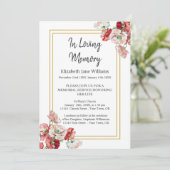 Uitnodigingen van de Memorial Service | Waterverf  (Staand voorkant)