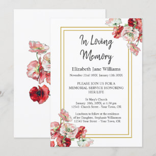 Uitnodigingen van de Memorial Service   Waterverf