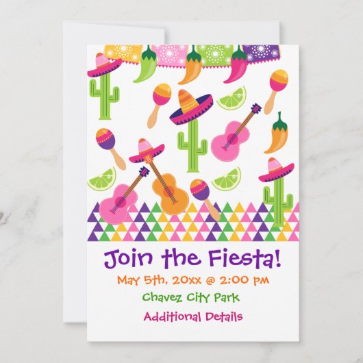 Uitnodigingen van de Mexicaanse partij Sombrero Sa (Voorkant)
