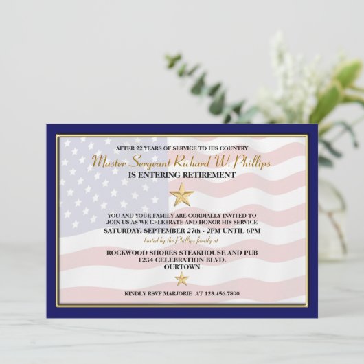 Uitnodigingen van de militaire aftredingspartij (Staand voorkant)