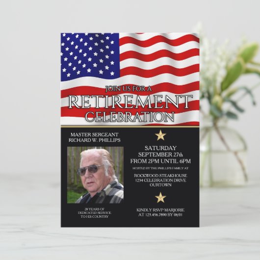 Uitnodigingen van de militaire aftredingspartij (Staand voorkant)