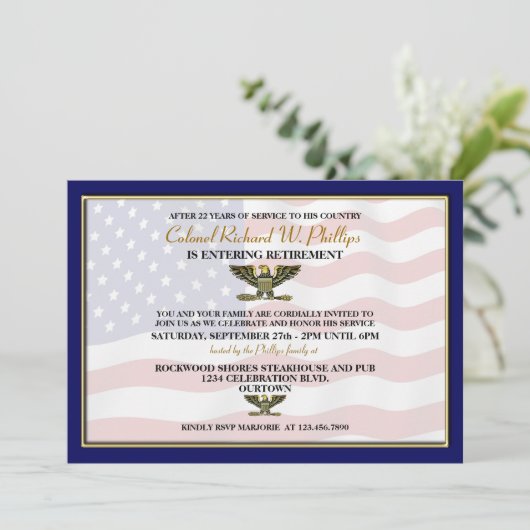 Uitnodigingen van de militaire aftredingspartij (Staand voorkant)