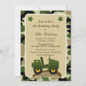 Uitnodigingen van de militaire Camo Birthday-parti (Voorkant)