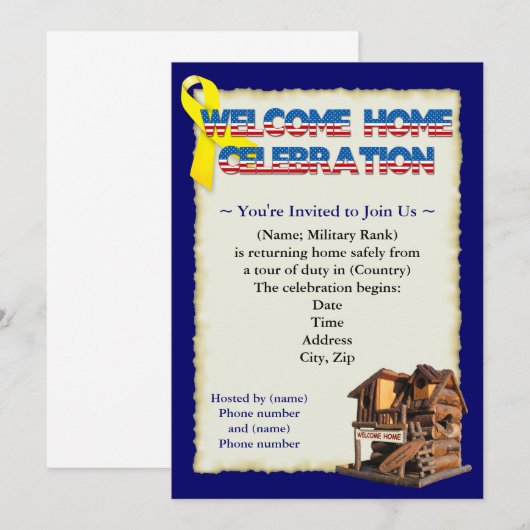 Uitnodigingen van de militaire thuispartij (Voorkant / Achterkant)