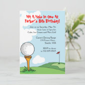 Uitnodigingen van de Mini-Golf op de verjaardagsfe (Staand voorkant)