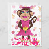 uitnodigingen van de Monkey Slumber Party (Voorkant)