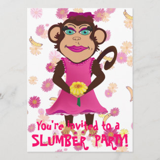  uitnodigingen van de Monkey Slumber Party