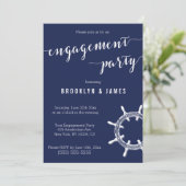 Uitnodigingen van de Nautical Blue Engagement Part (Staand voorkant)