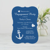 Uitnodigingen van de Nauvy blue verlovingspartij (Staand voorkant)
