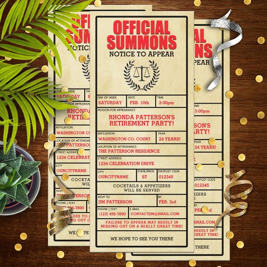 Uitnodigingen van de officiële Uittredingspartij