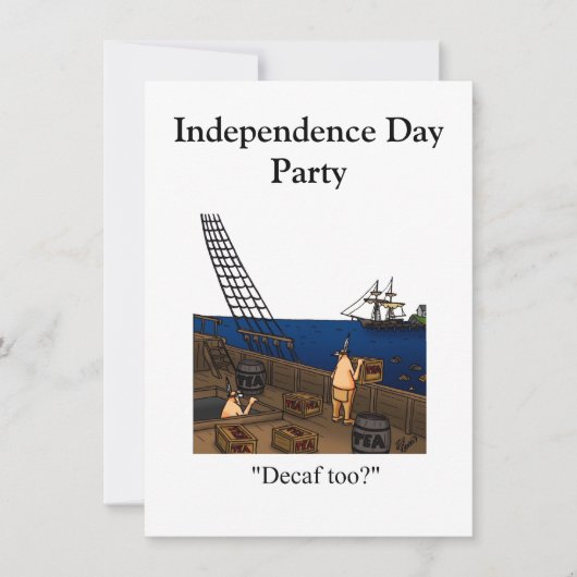 Uitnodigingen van de Onafhankelijkheidsdag Humor P (Voorkant)