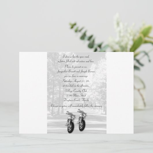 Uitnodigingen van de Open Road Motorcycle Wedding (Staand voorkant)
