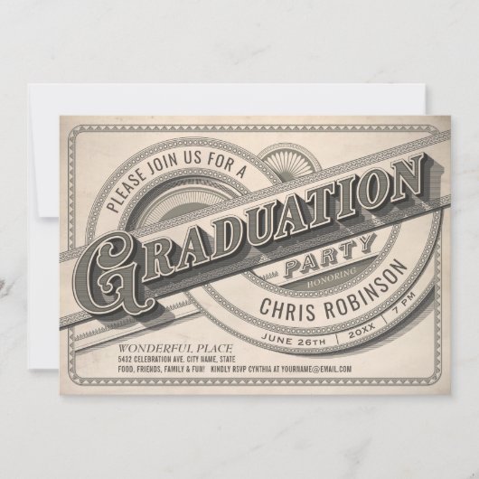 Uitnodigingen van de Opperste Graduation Party Fo (Voorkant)