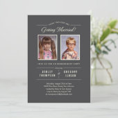 Uitnodigingen van de oude Foto's Engagement Party (Staand voorkant)