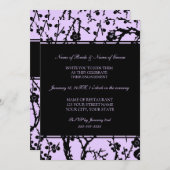 Uitnodigingen van de Paarse Black Floral Engagemen (Voorkant / Achterkant)