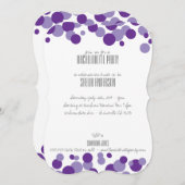 Uitnodigingen van de Paarse Bubbles Party (Voorkant / Achterkant)