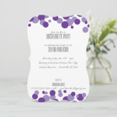 Uitnodigingen van de Paarse Bubbles Party (Staand voorkant)