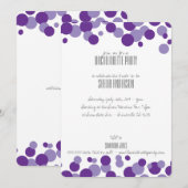 Uitnodigingen van de Paarse Bubbles Party (Voorkant / Achterkant)