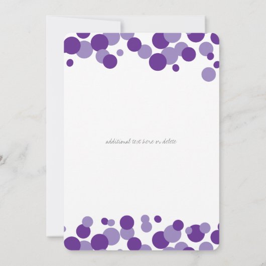 Uitnodigingen van de Paarse Bubbles Party (Achterkant)
