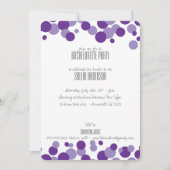 Uitnodigingen van de Paarse Bubbles Party (Voorkant)