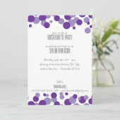 Uitnodigingen van de Paarse Bubbles Party (Staand voorkant)