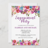 Uitnodigingen van de Paarse Floral Engagement Part (Voorkant)