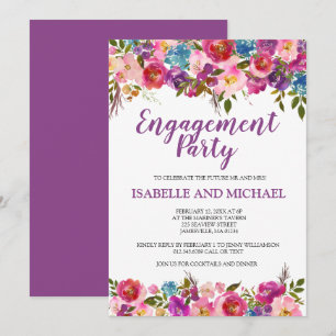 Uitnodigingen van de Paarse Floral Engagement Part