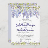 Uitnodigingen van de Paarse Floral Engagement Part (Voorkant / Achterkant)